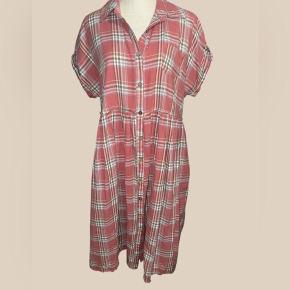 Easel Pink and White Plaid Midi - Picture 1 of 5
